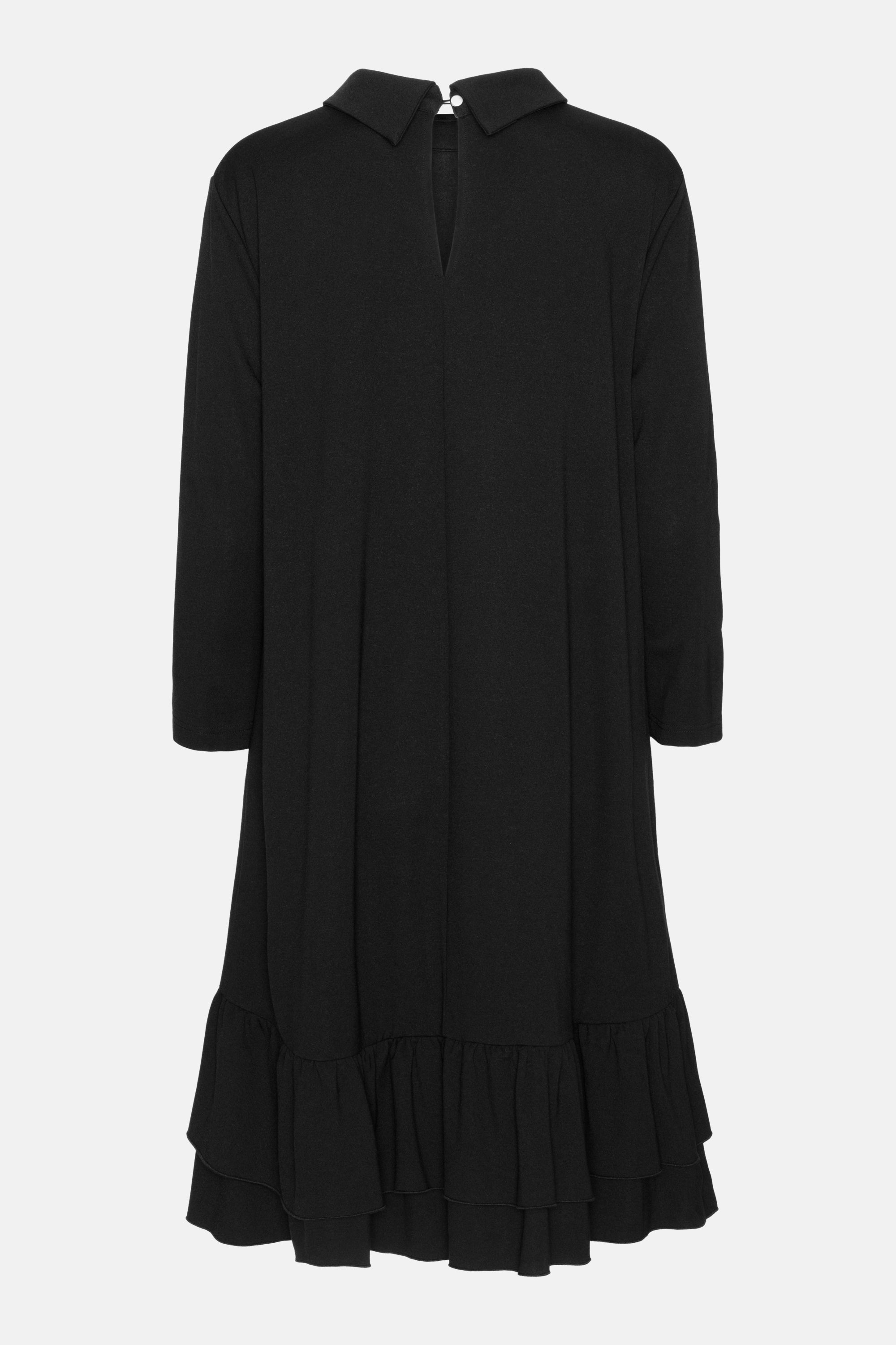 Short Dress With Flounce - Black